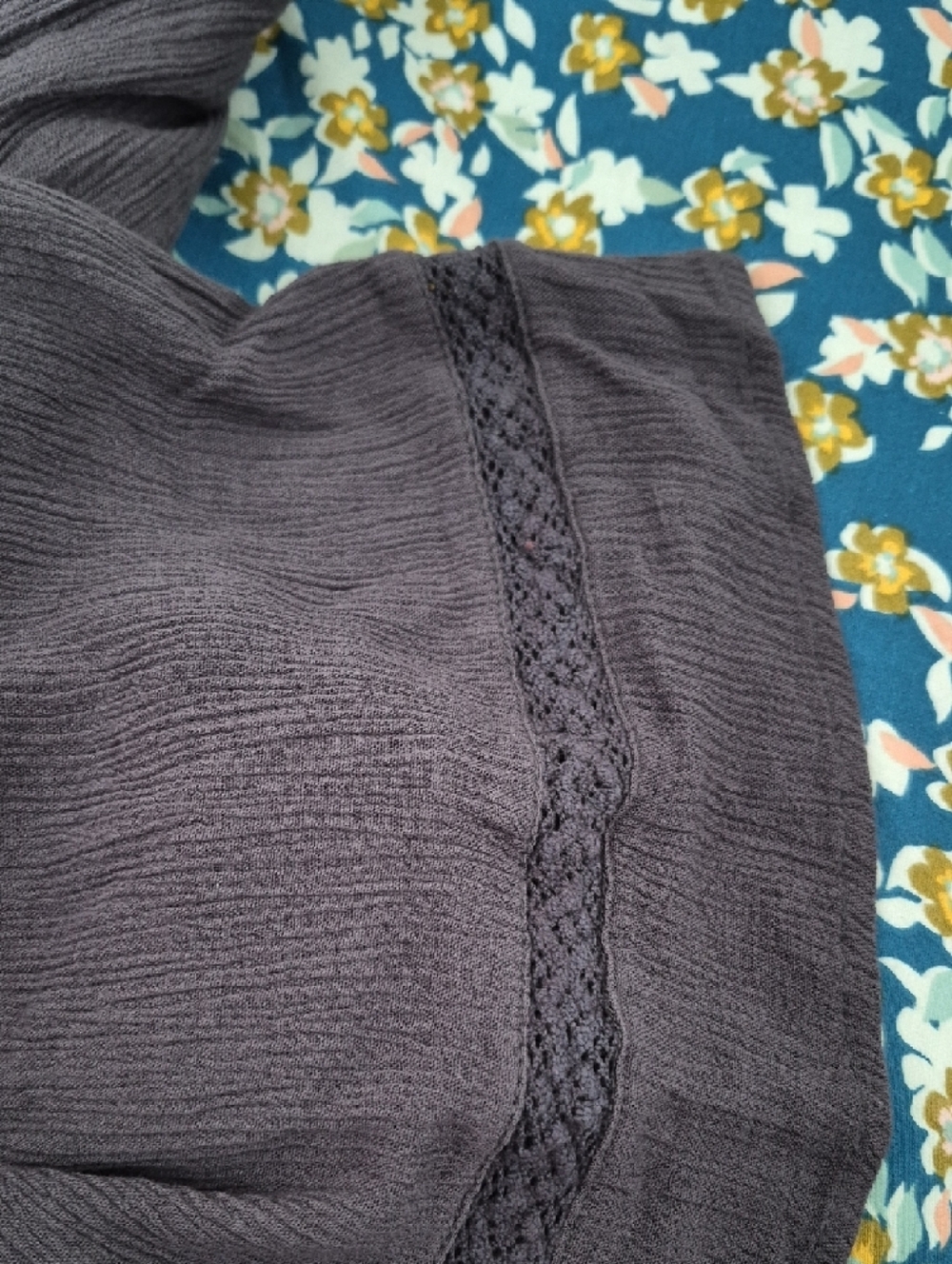 O'neill Sleeveless Cotton Tie-Neck Midi Dress in Charcoal Boho Hippie Festival L - Picture 6 of 8